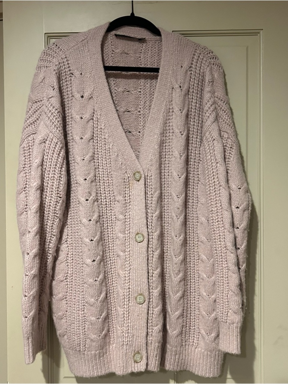 Jenni Kayne Blush Cable Knit Button Cardigan